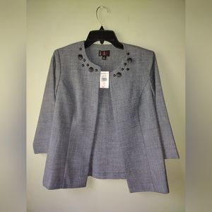 NWT R&K Originals Beaded Open Front Blazer Jacket